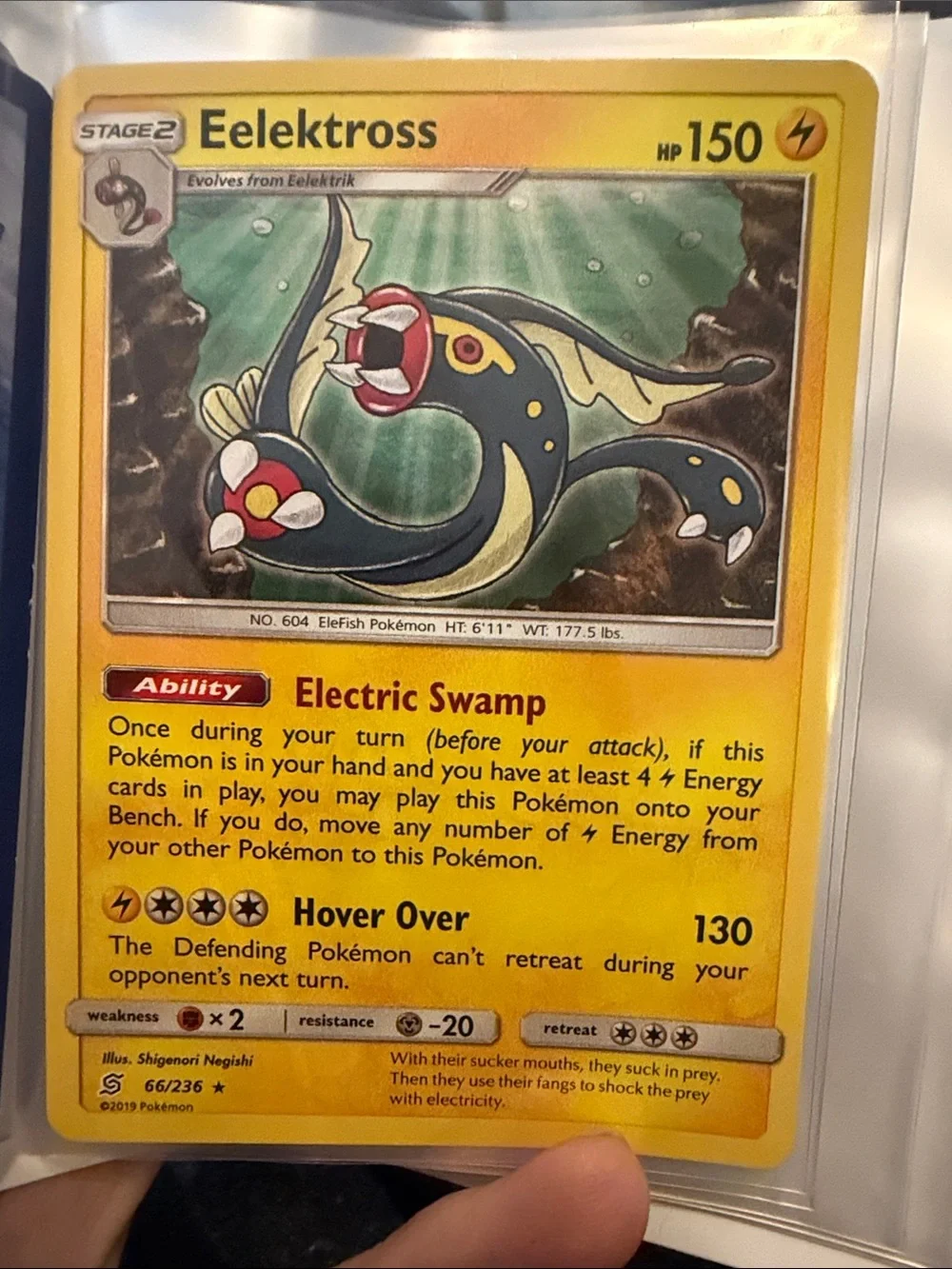 Pokemon Eelektross Yellow and Black Trading Card - rare vintage holo